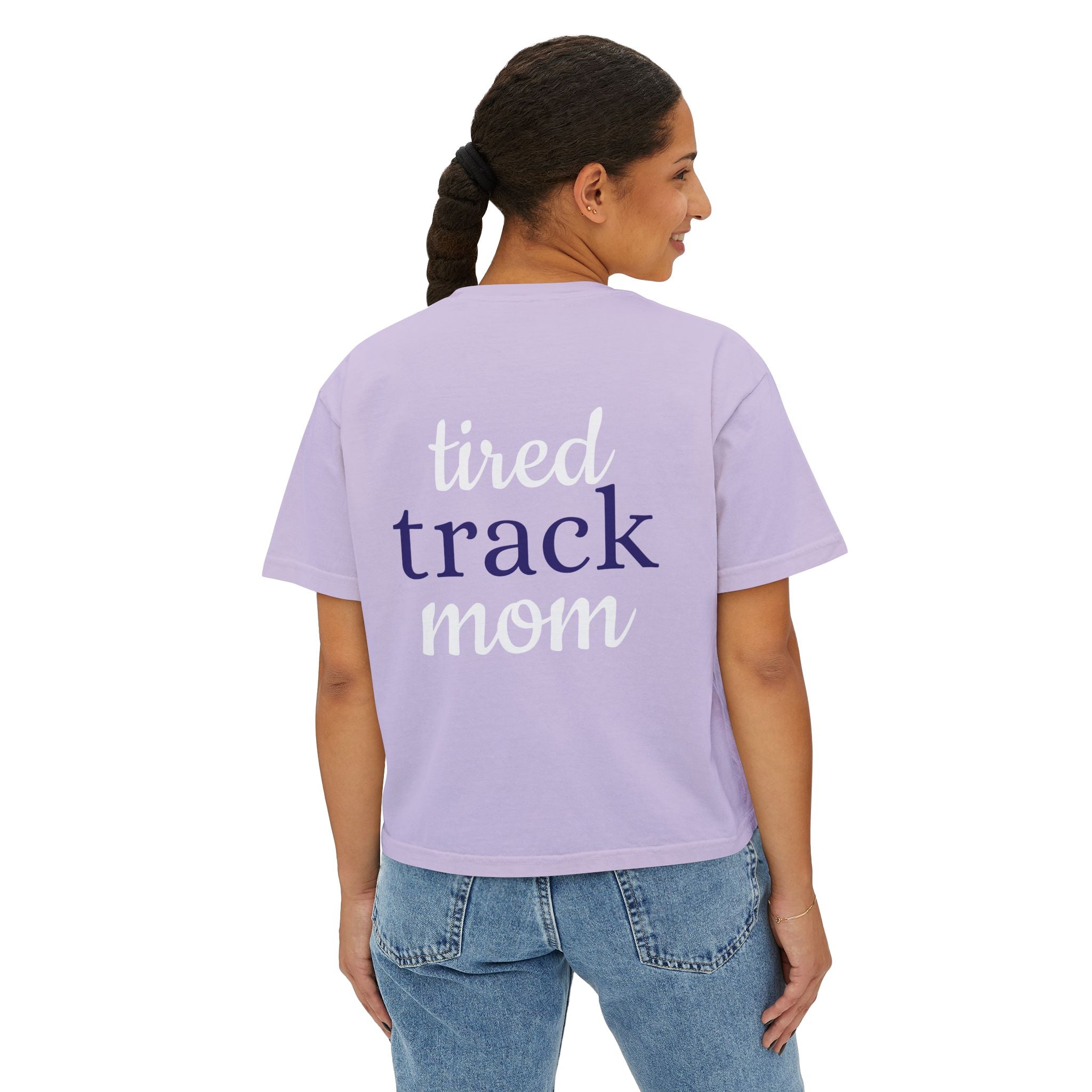 "Tired Track Mom" Boxy Tee