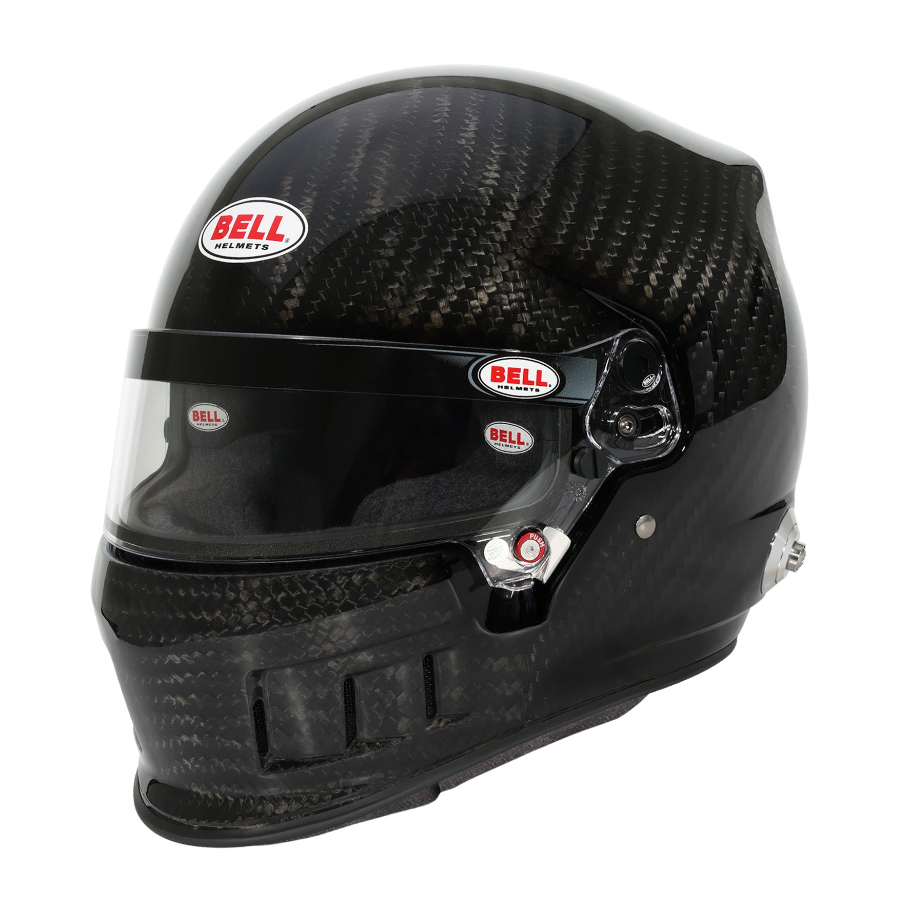 Bell XD7 Ultra Carbon helmet three-quarter front view showing left-side contours and visor design.