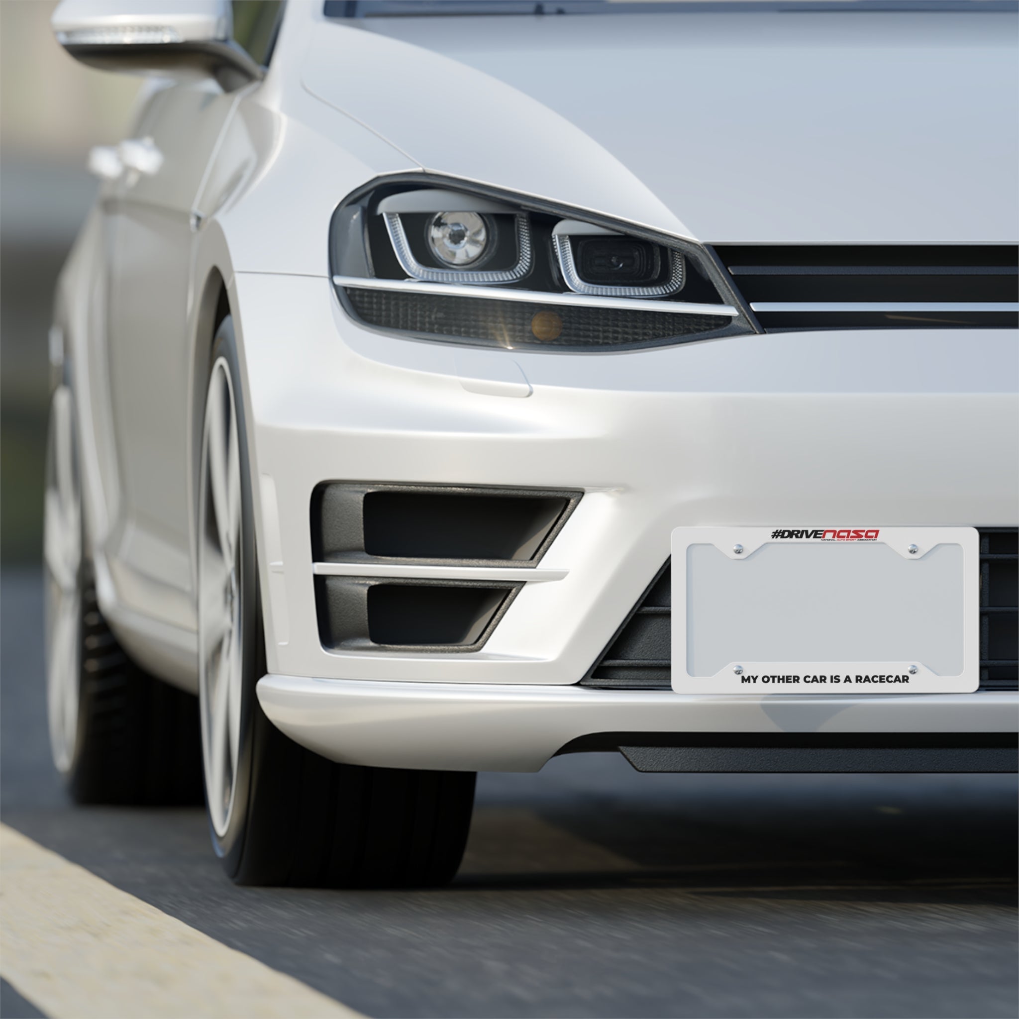 "My Other Car is a Racecar" Metal License Plate Frame