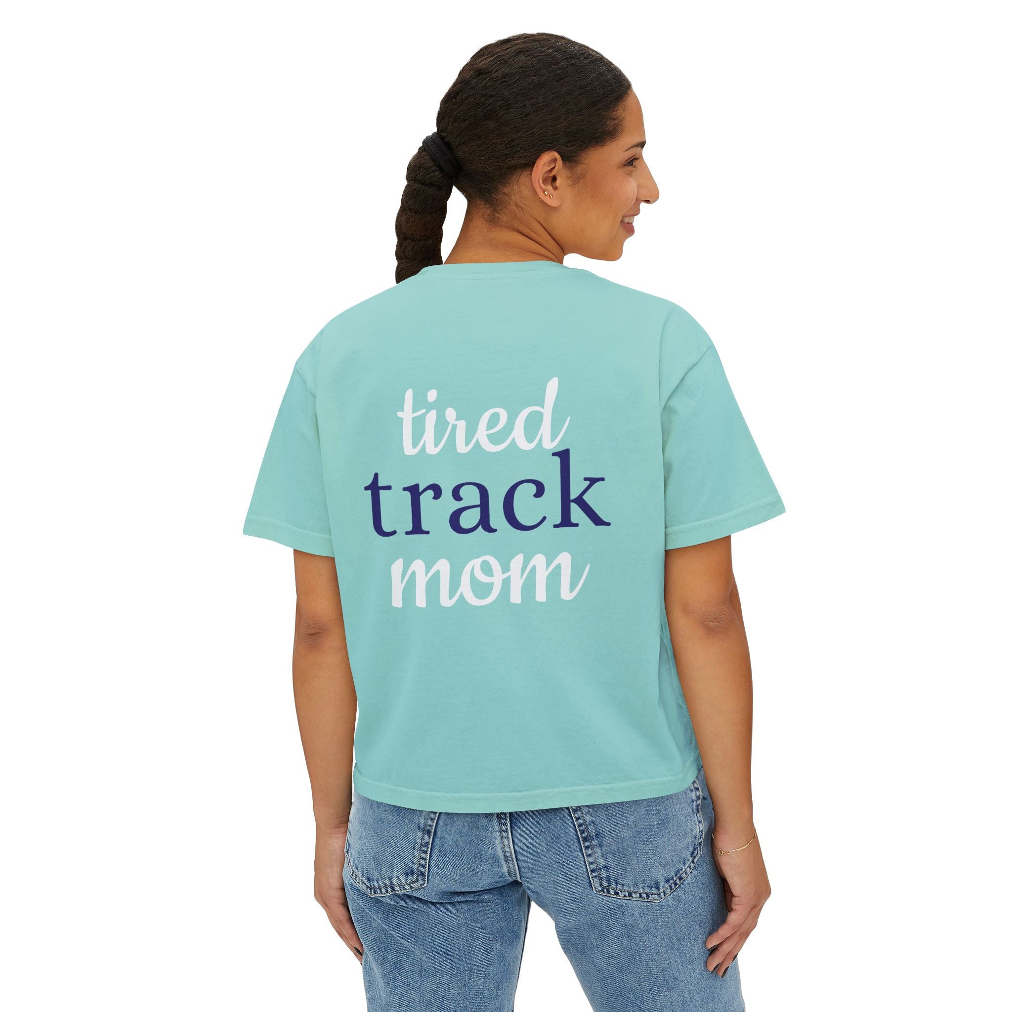 "Tired Track Mom" Boxy Tee