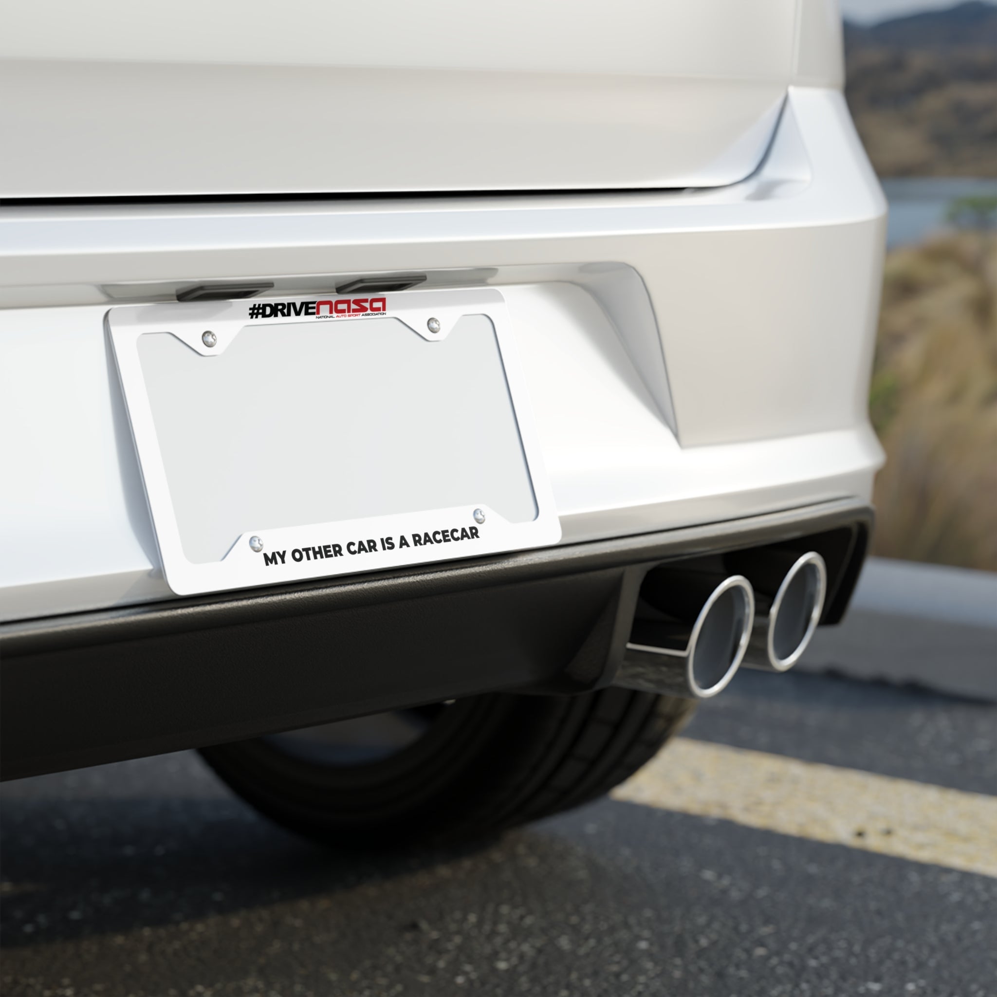 "My Other Car is a Racecar" Metal License Plate Frame
