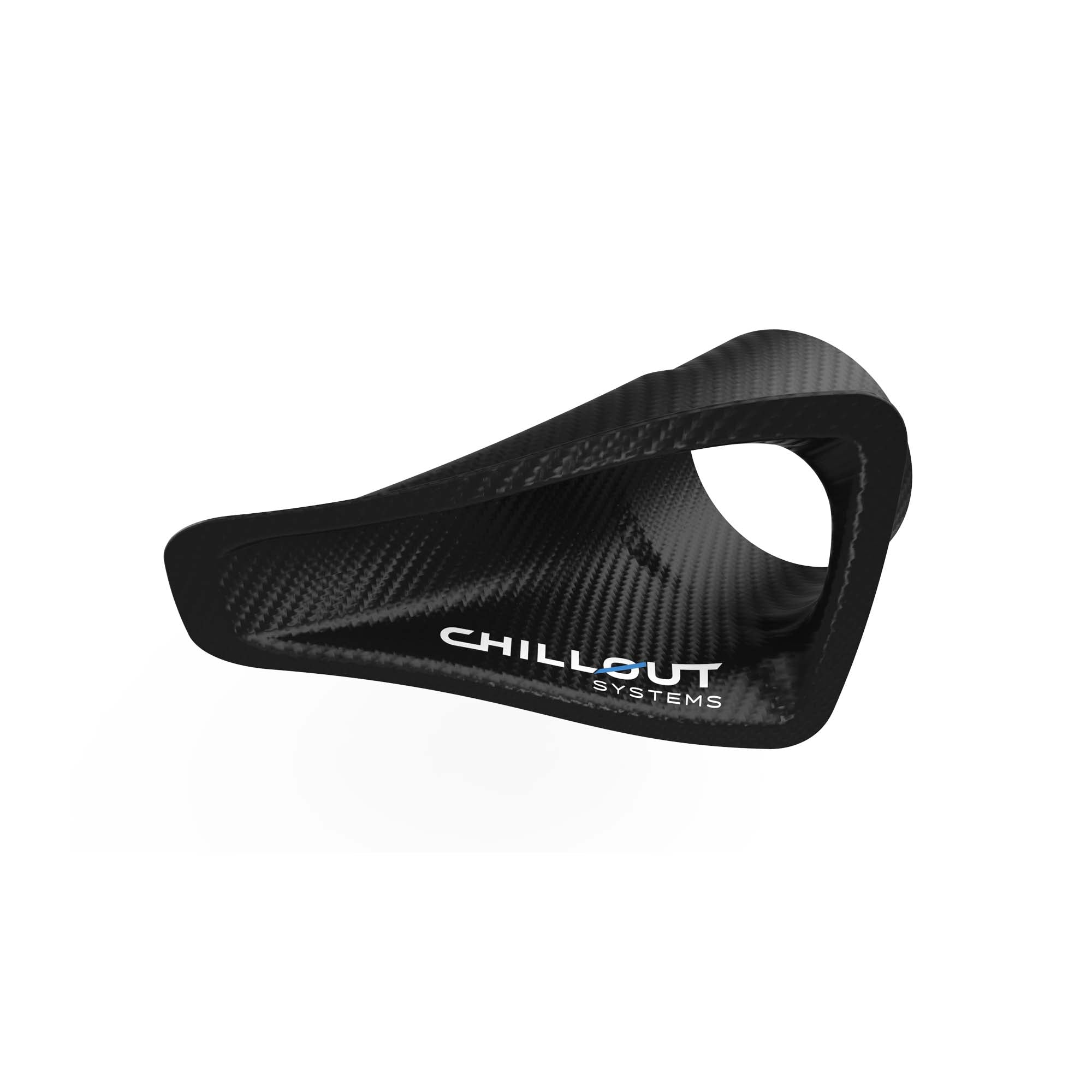 Side profile of 4-inch carbon fiber NACA duct showing aerodynamic shape