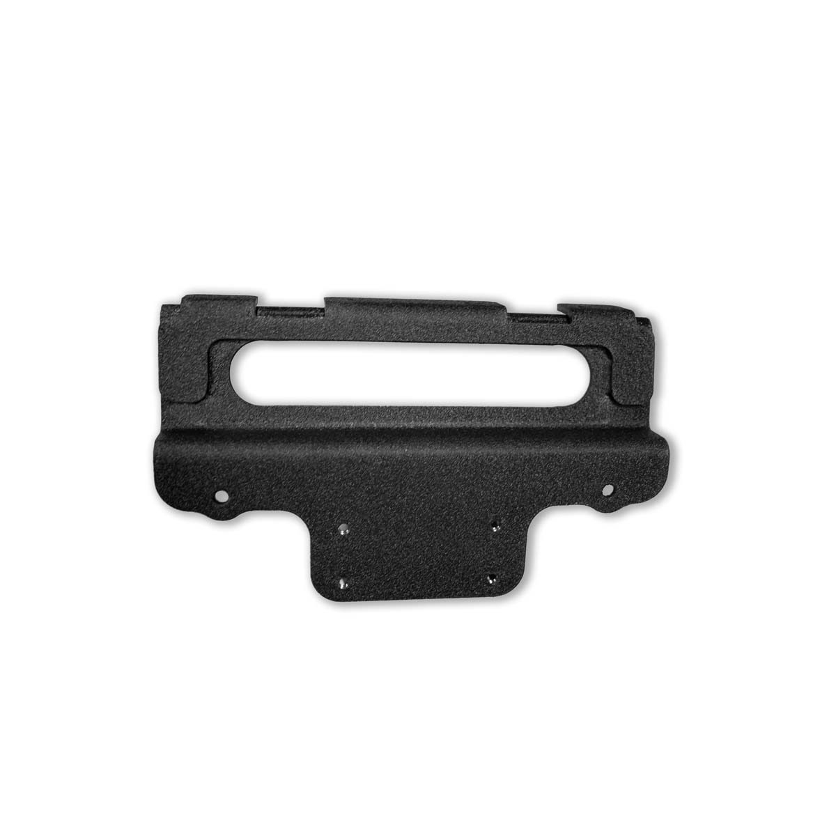 Brey-Krause R-2225 black powder-coated stainless steel fire extinguisher mount installed under BMW stock seat