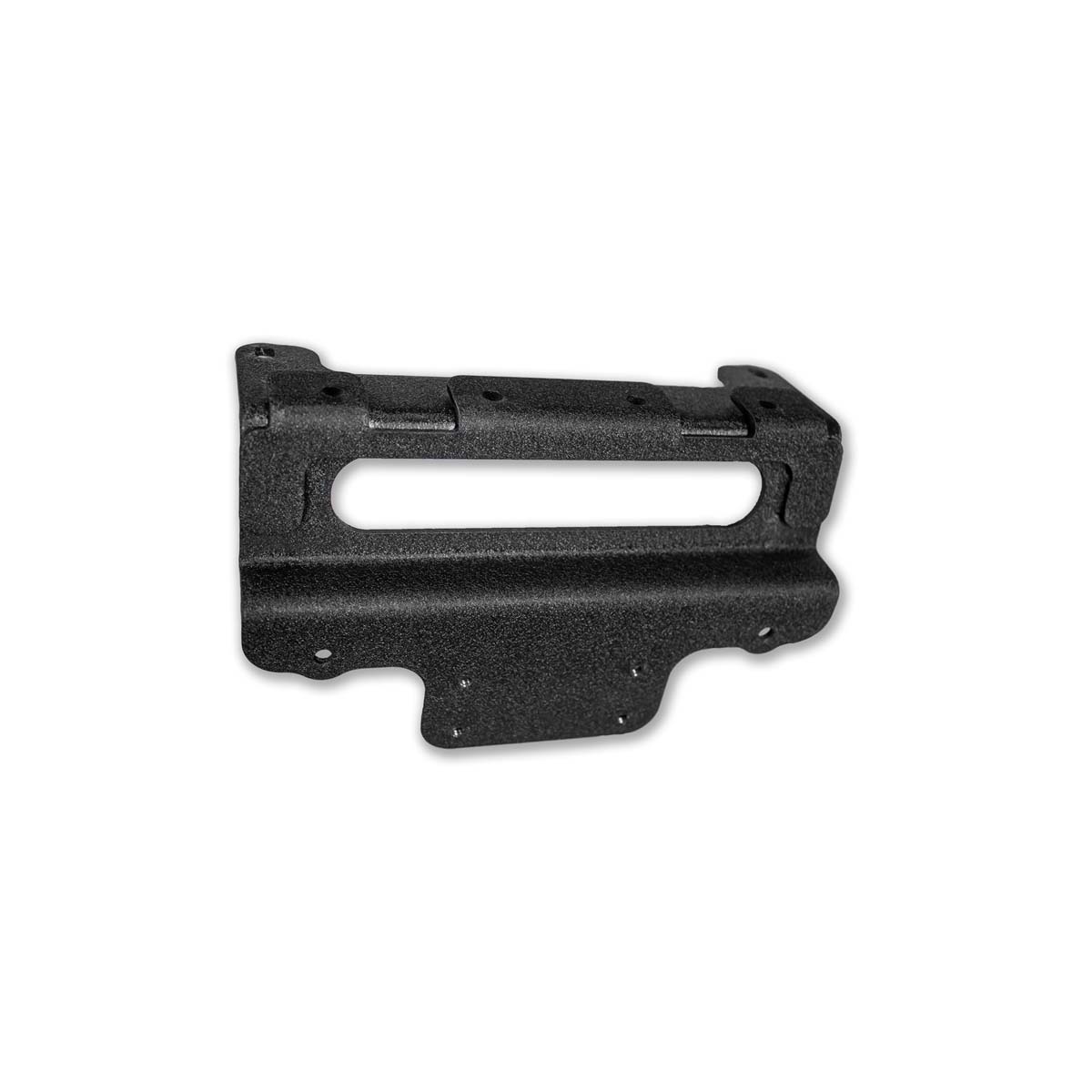 Brey-Krause R-2225 black powder-coated stainless steel fire extinguisher mount installed under BMW stock seat