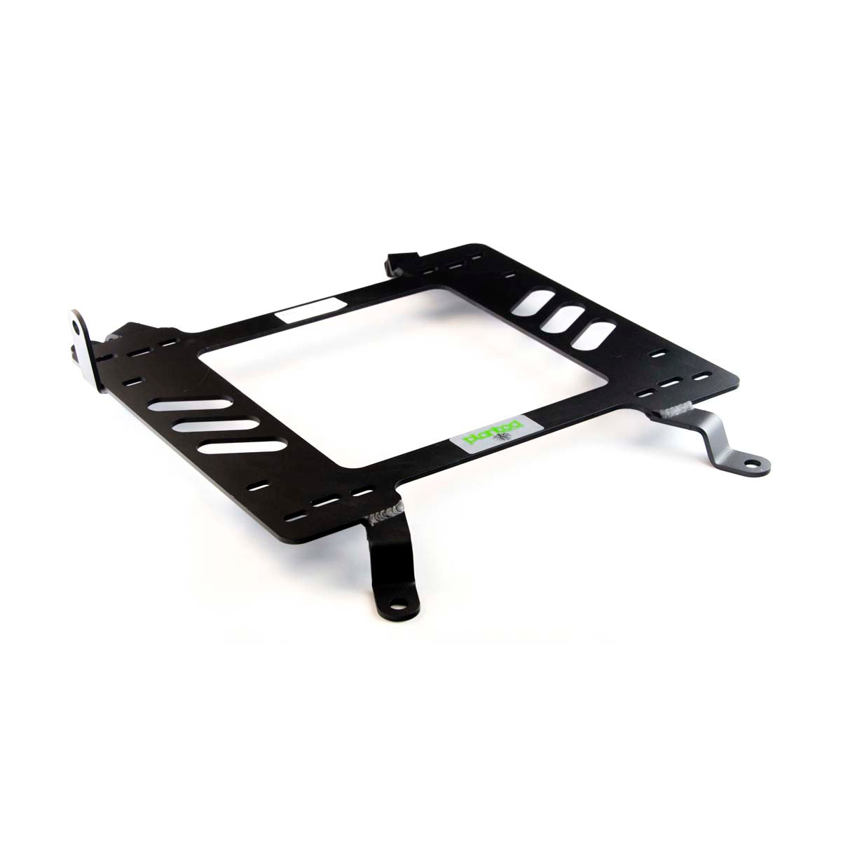 Vehicle-specific floor mounting base for 2005-2019 Chevrolet Corvette C6/C7 (Non-ZR1), driver side, shown with Planted top plate