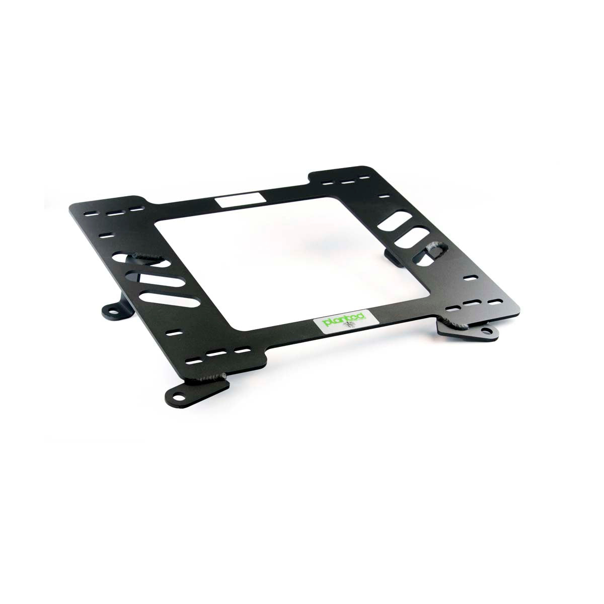 Planted seat bracket for 1968-1974 Datsun 510, passenger side, black powder-coated steel
