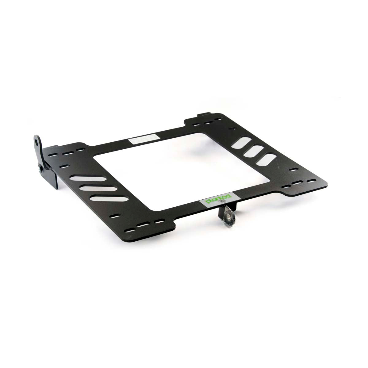 Planted seat bracket for 1980-1987 Audi 4000, driver side, black powder-coated steel