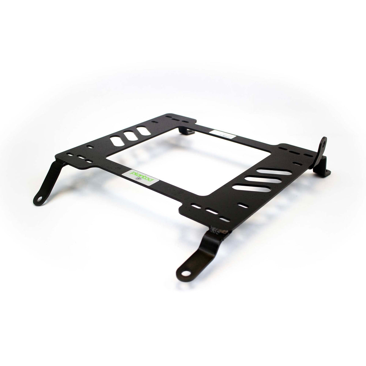 Planted seat bracket for 2007-2012 Honda Fit (2nd Gen), passenger side, black powder-coated steel