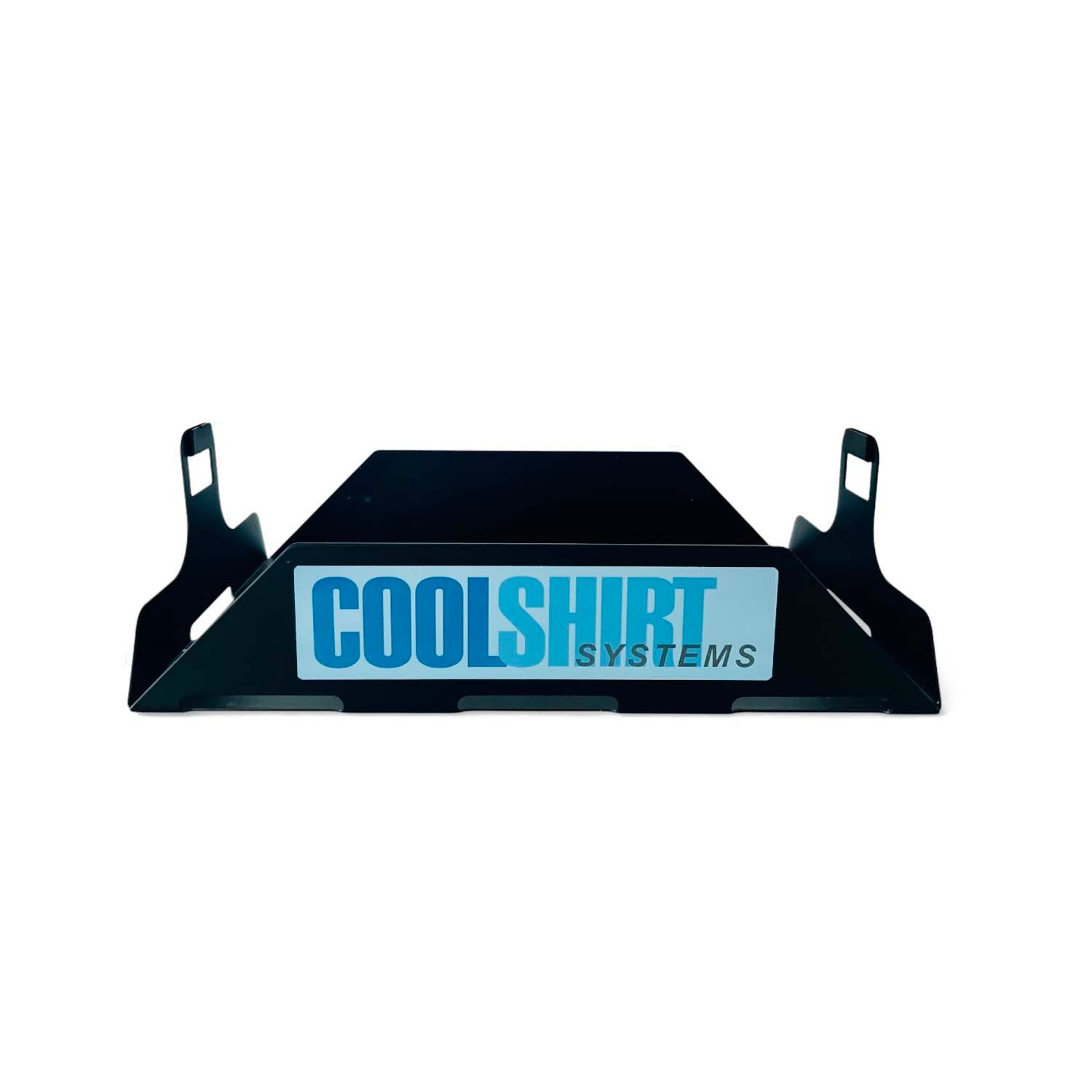 Coolshirt 19qt cooler mounting tray in black powder-coated finish, no straps included