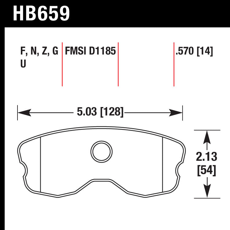 Hawk HB658Q.570 F Brake Pads | Corvette Z06/GS (06-13) (HB658Q.570) main image 1