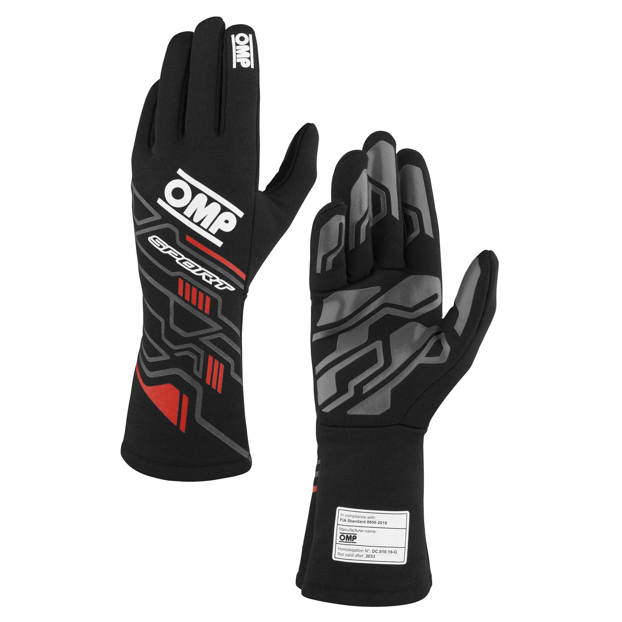 OMP Sport Fire-Resistant Racing Gloves - FIA 8856-2018