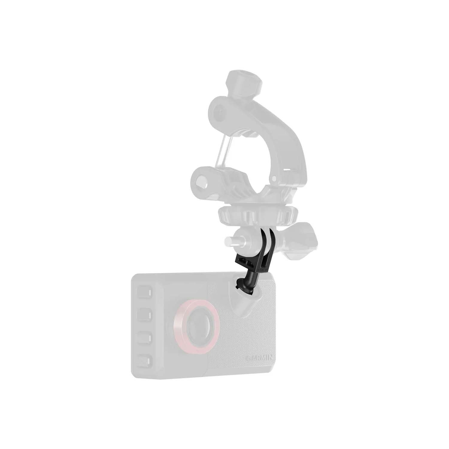 Garmin Catalyst 2 Action Cam Mount adapter showing 11mm ball mount fitting for use with GoPro-style and other standard action camera mounts.