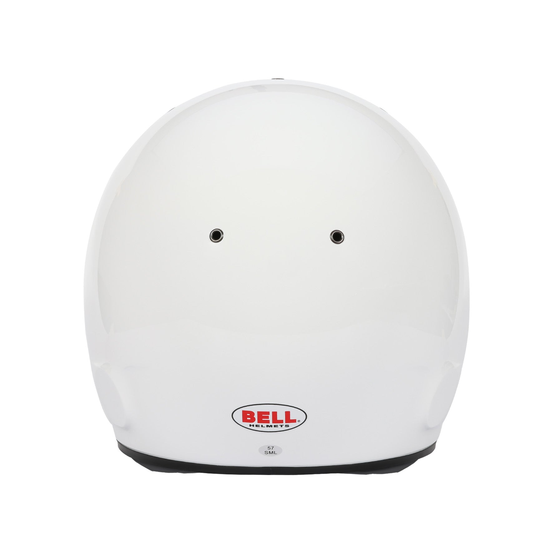 Rear view of Bell RS7-K Pro Karting Helmet K2025 featuring exhaust vents and spoiler-ready rear profile