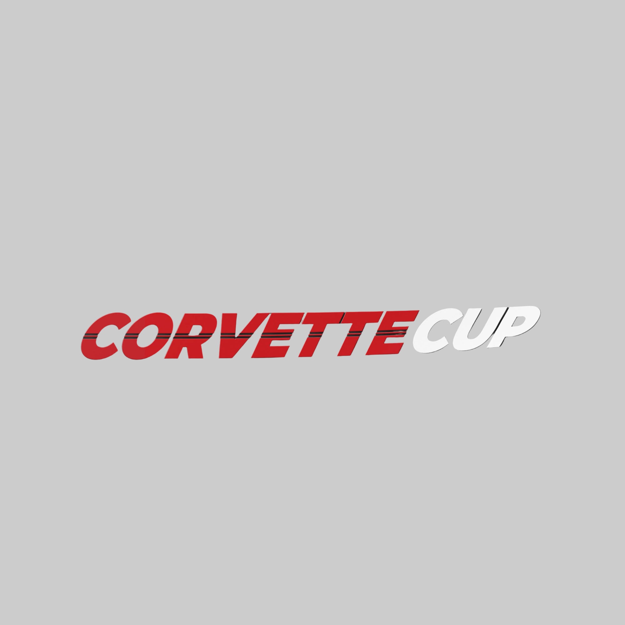 NASA Corvette Cup 24-inch die-cut decal, red Corvette lettering with white CUP accent, no background