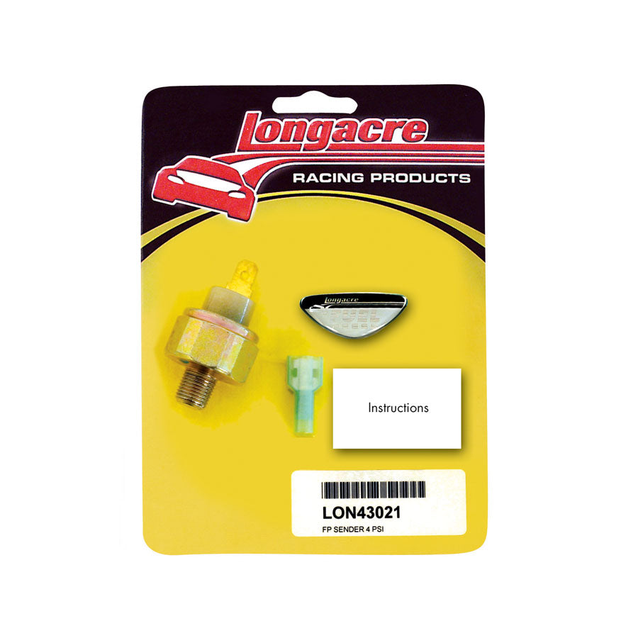 Longacre Fuel Pressure Sender - 4 PSI, 1/8" NPT