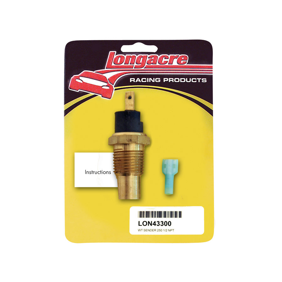 Longacre Water Temperature Sender - 250 Deg, 1/2" NPT