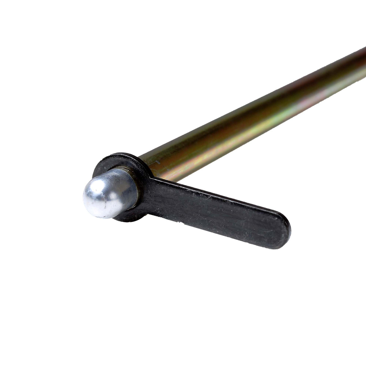 Close-up of RaceQuip mounting kit's spring-loaded top bar and weld-on tab