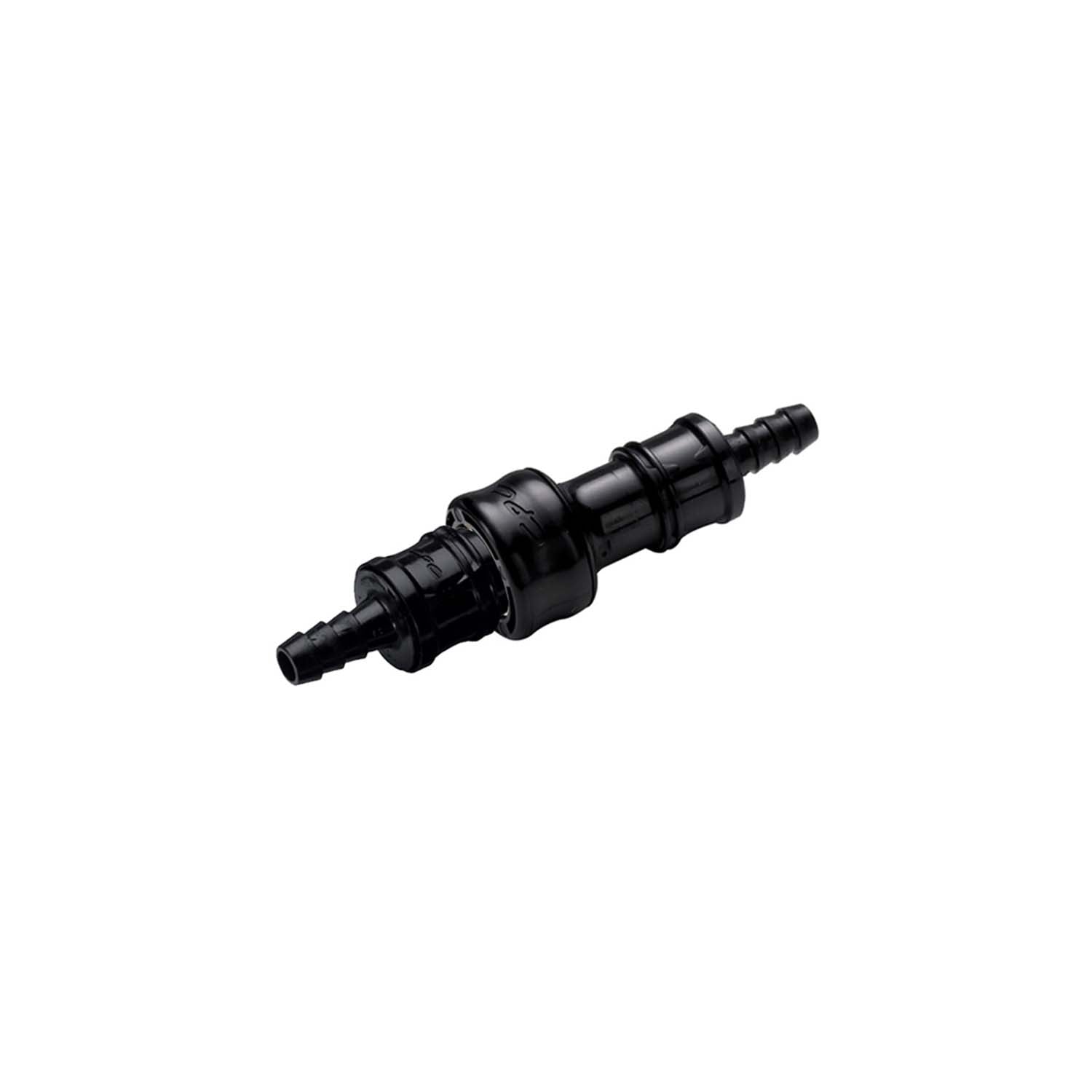 Chillout Systems Breakaway Hose Coupling in the connected position, showing the two latch mechanisms fully engaged and secured.