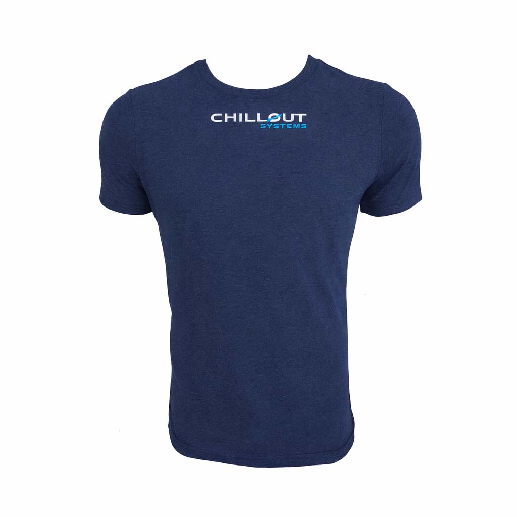 Chillout Systems Club Series Cooling Shirt in navy with stretch cotton and thermal cooling vein design.