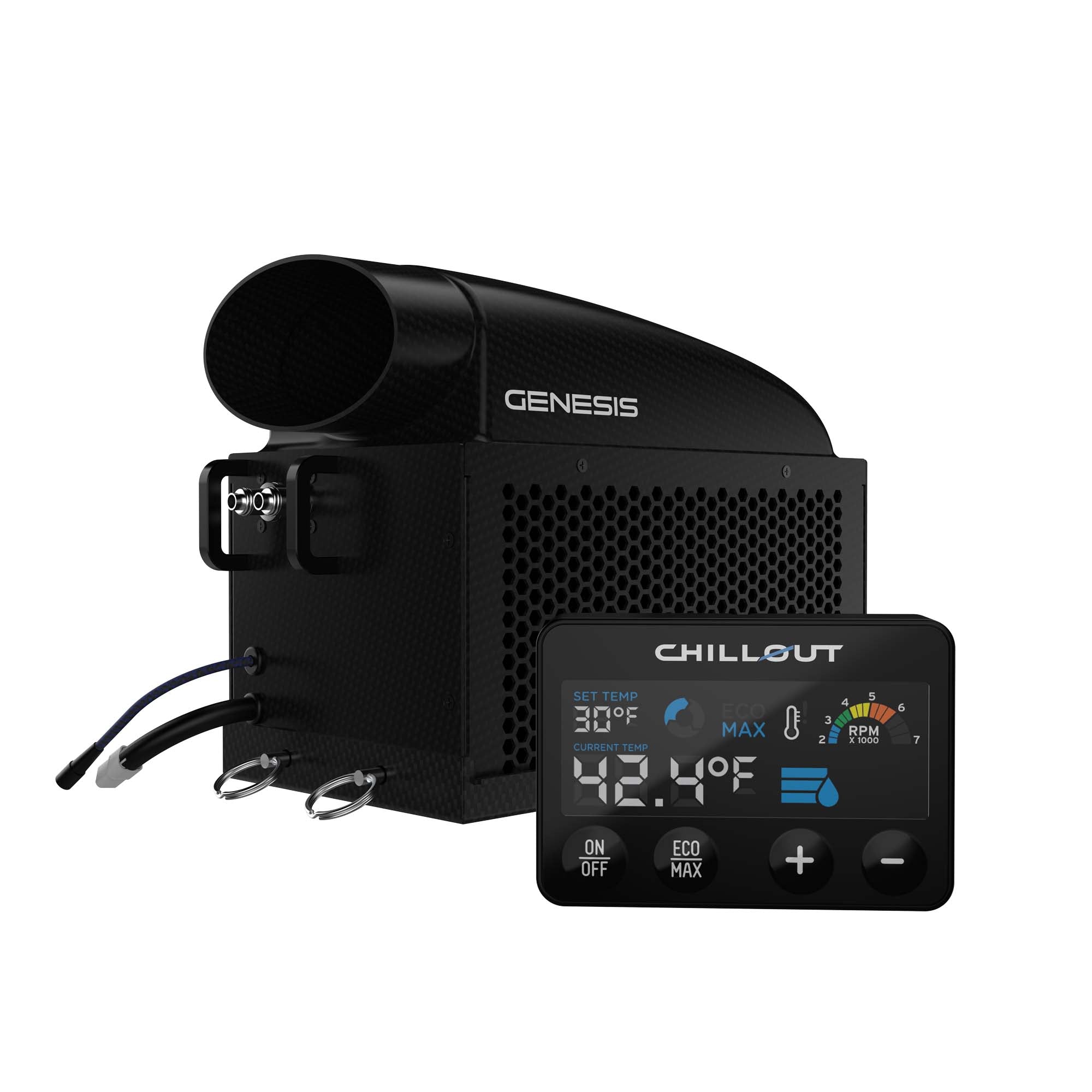 Genesis Driver Cooling System iceless portable motorsport driver cooler with LCD display