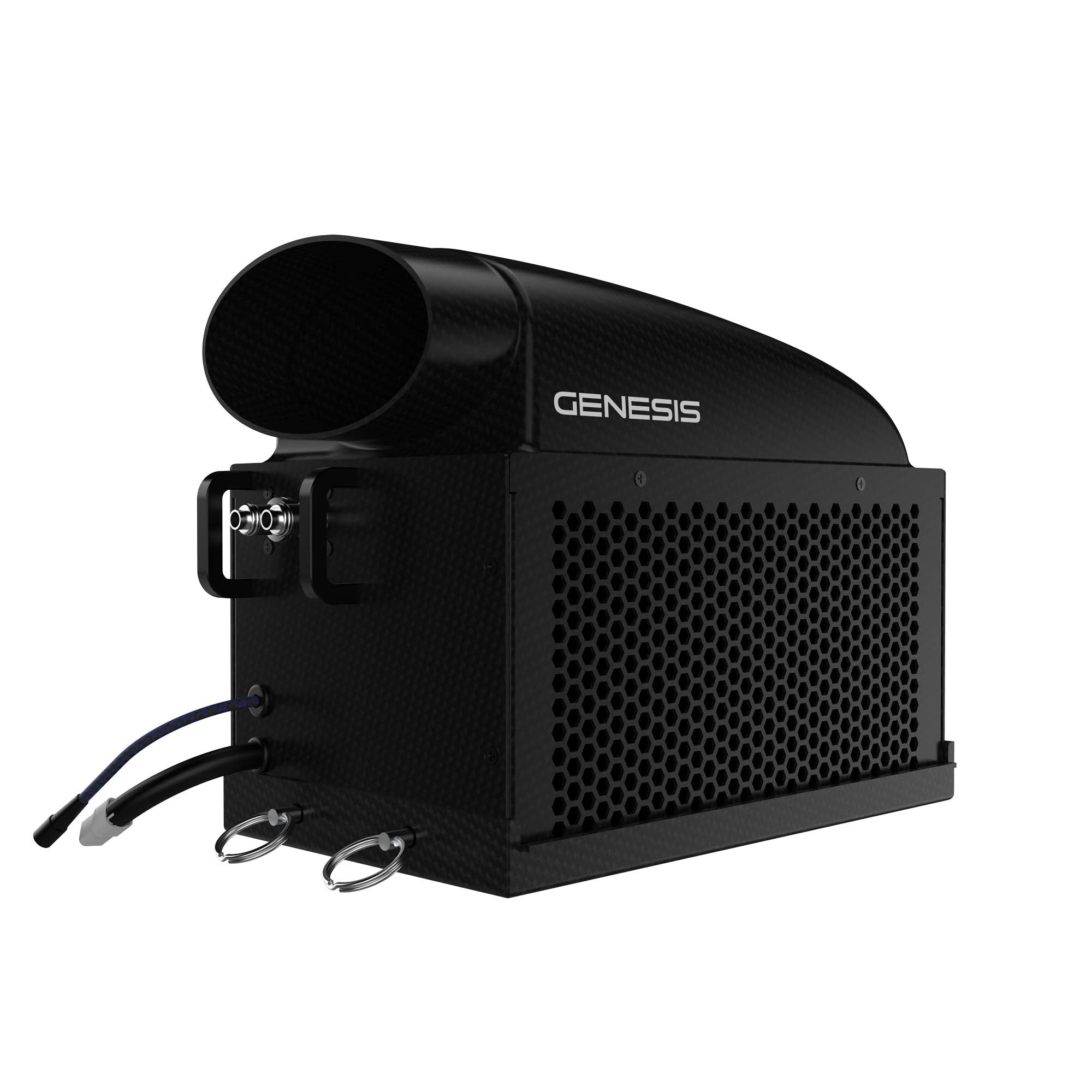 Genesis Driver Cooling System angled view showing compact housing and front cooling vents