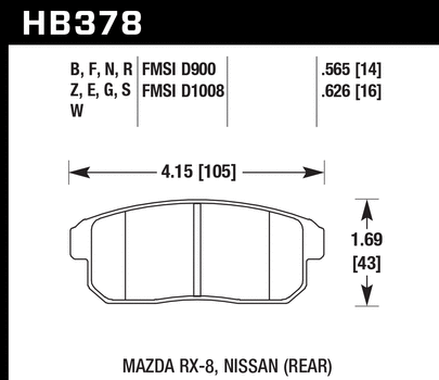 Hawk HB378F.565 Street Performance Pad - HPS Compound