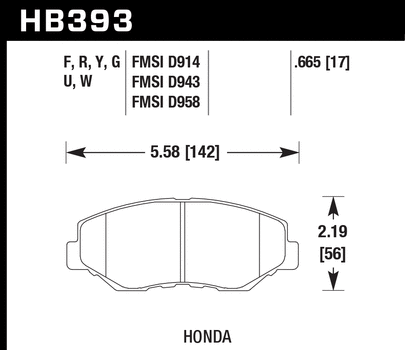 Hawk HB393G.665 Racing Pad - DTC-60 Compound