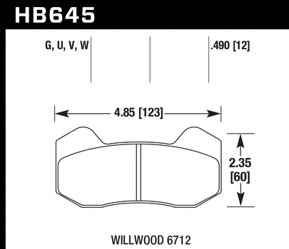 Hawk HB645G.490 Performance Pad - DTC-60 Compound