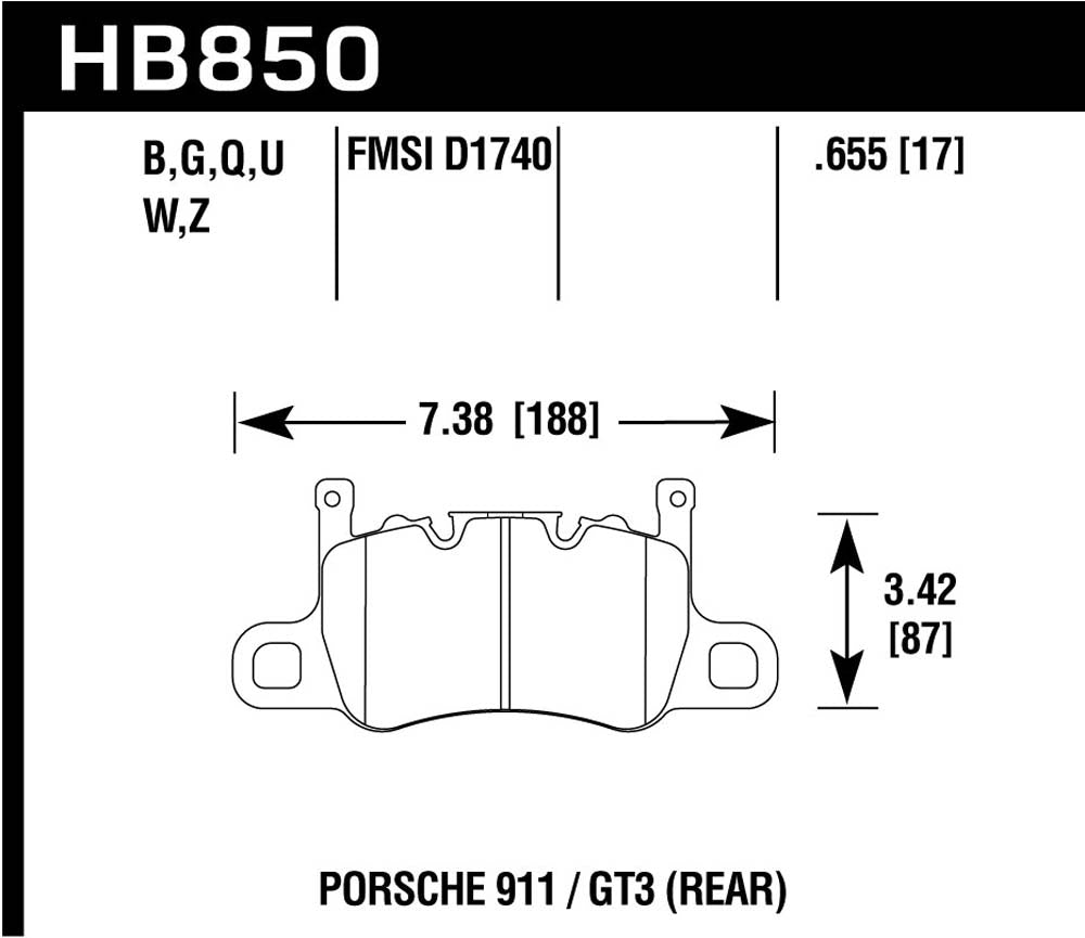 Hawk HB850B.655 Street Performance Pad - HPS 5.0 Compound