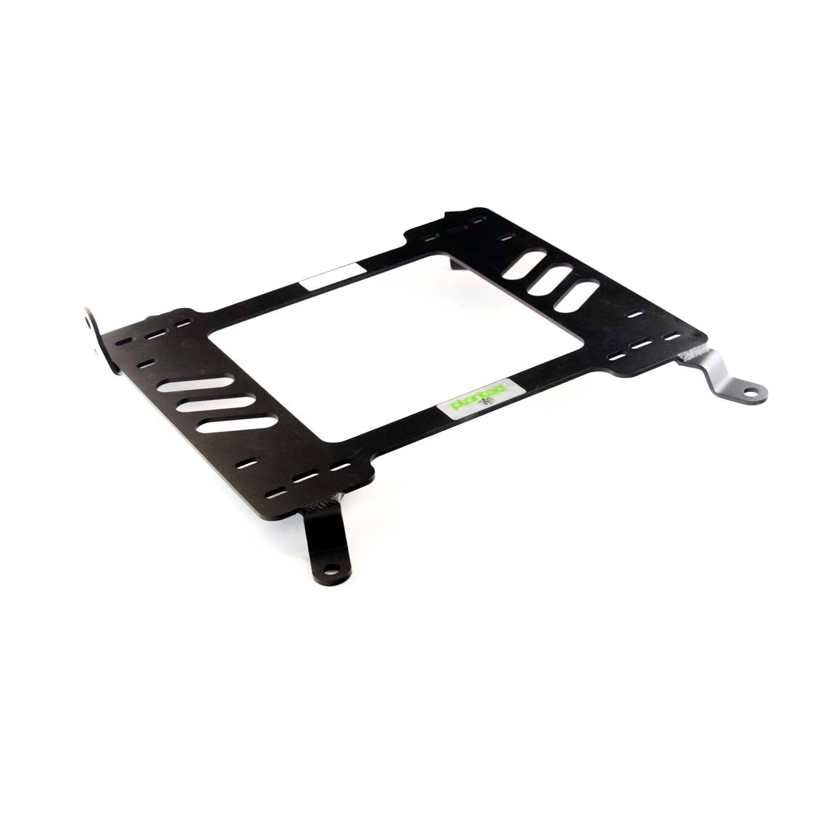 Vehicle-specific floor mounting base for 2007-2017 Mitsubishi Lancer / Lancer Evo X, driver side, shown with Planted top plate