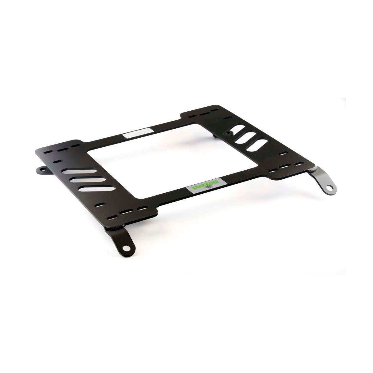 Planted seat bracket for 1985-1989 Toyota Celica (T160, 4th Gen, Non-All-Trac), passenger side, black powder-coated steel