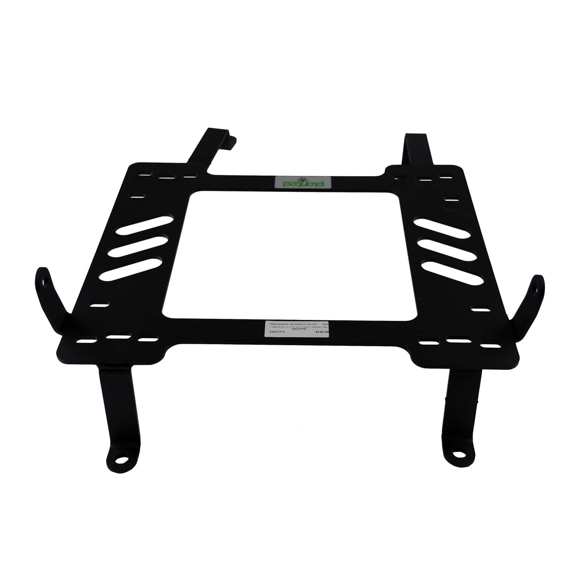 Planted seat bracket for 2007-2018 Jeep Wrangler JK 4-Door (Low/Floor Mount), passenger side, black powder-coated steel