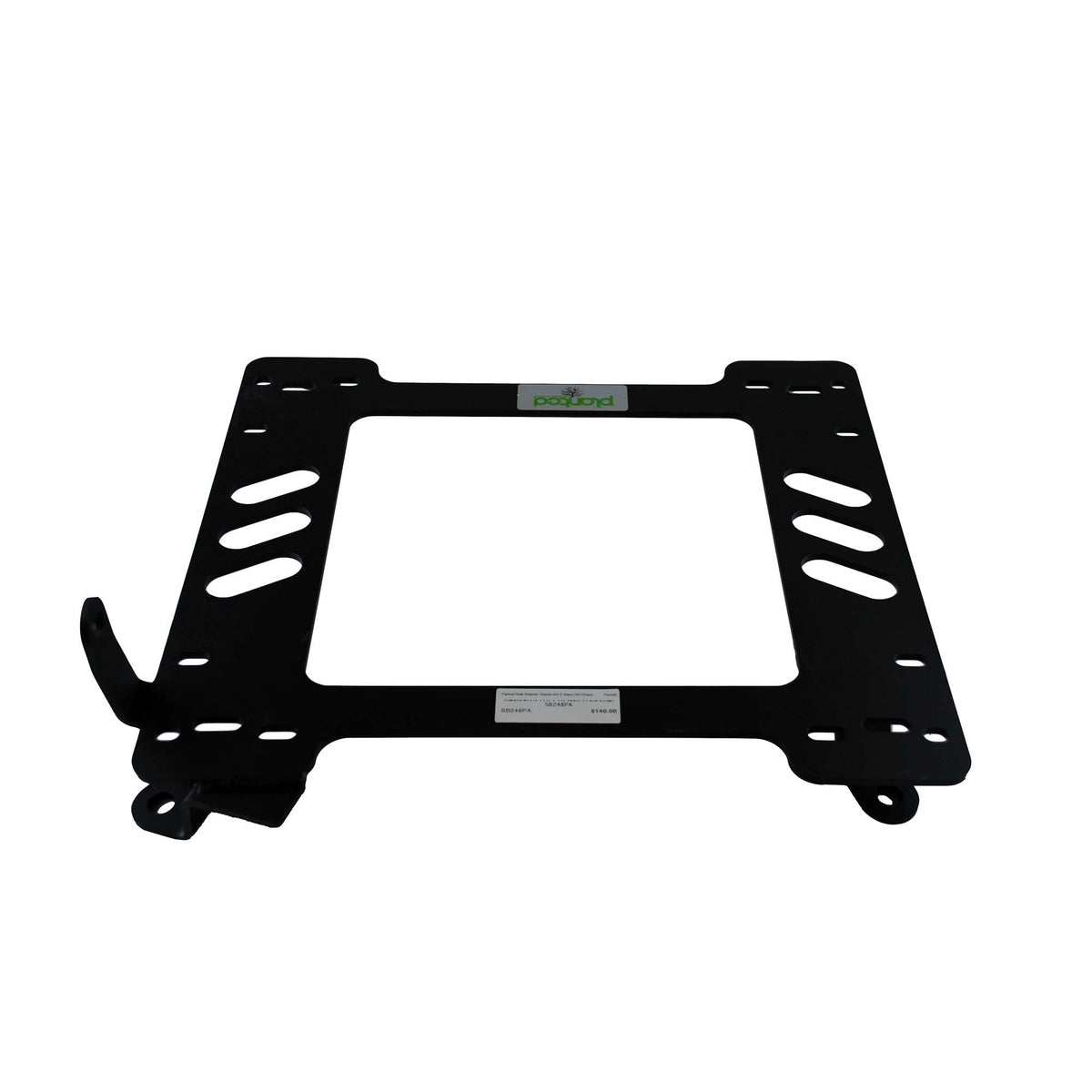 Vehicle-specific floor mounting base for 2016+ Mazda MX-5 Miata (ND), passenger side, shown with Planted top plate