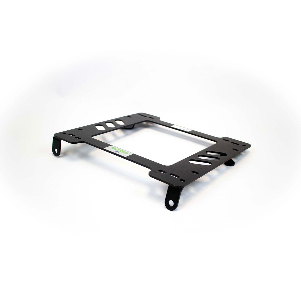 Planted seat bracket for 1980-1983 Honda Civic 3-Door Hatchback (2nd Gen), passenger side, black powder-coated steel