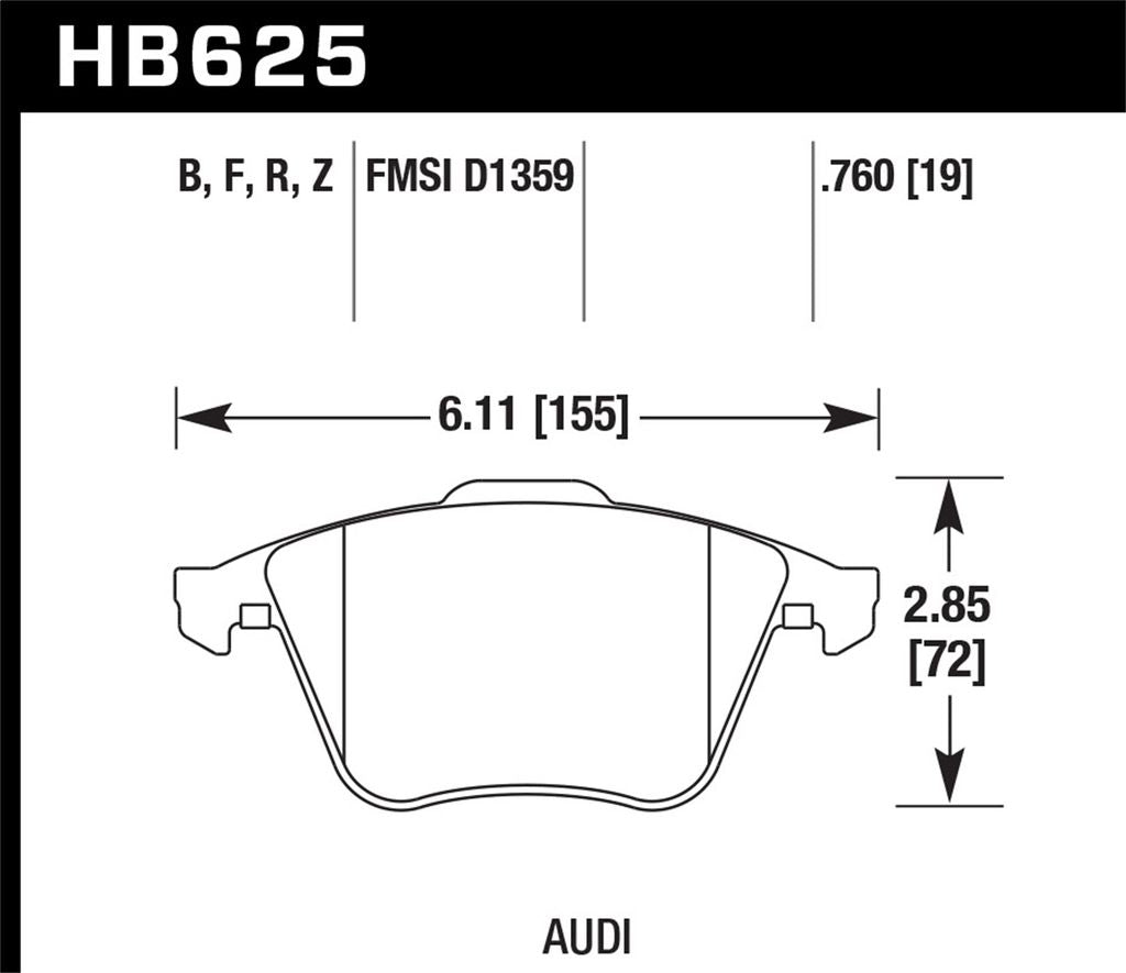 Hawk HB625F.760 Performance Street Pad - HPS Compound