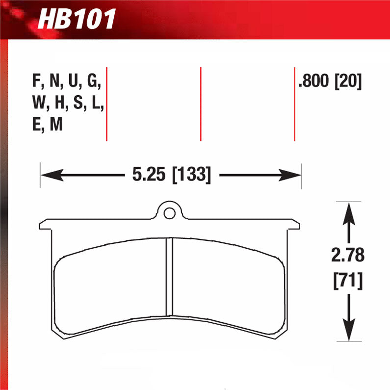 Hawk HB101E.800 Racing Pad - Blue Compound