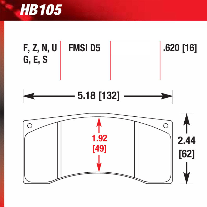 Hawk HB105G.620 Racing Pad - DTC-60 Compound