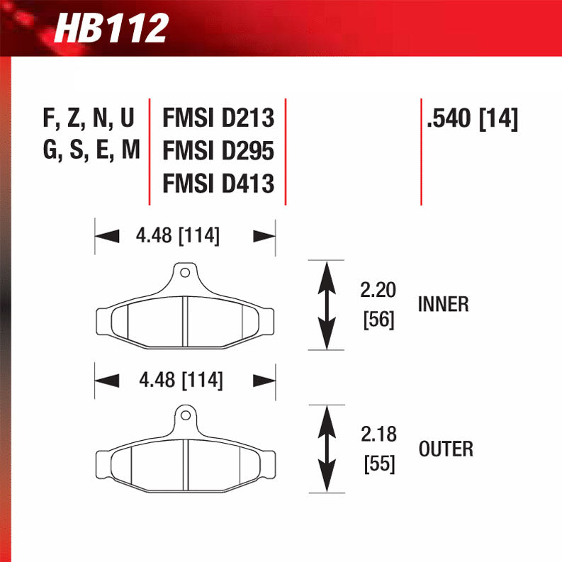 Hawk HB112E.540 Racing Pad - Blue Compound