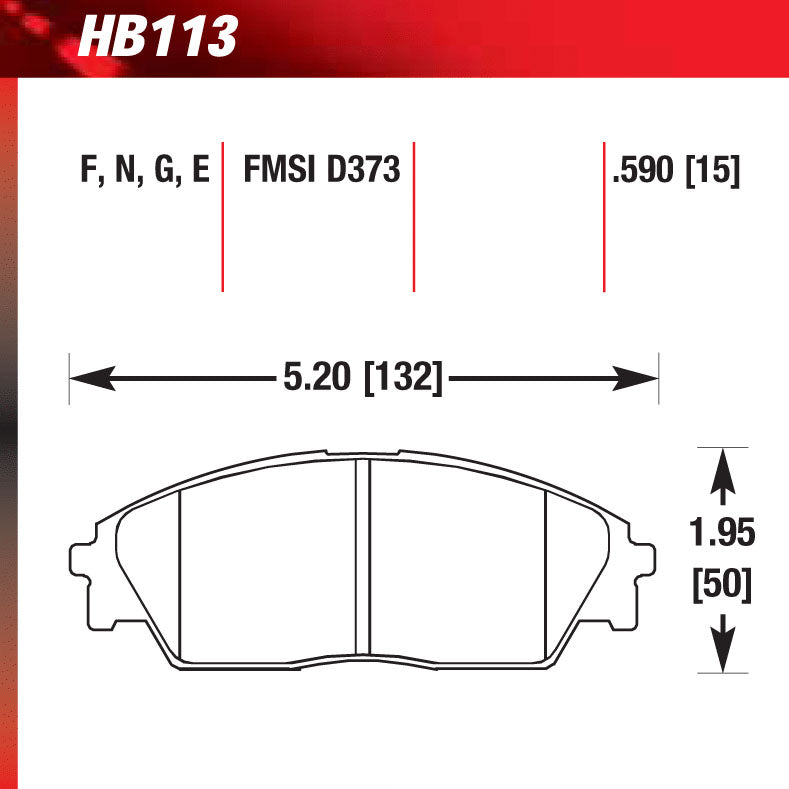 Hawk HB113G.590 Racing Pad - DTC-60 Compound