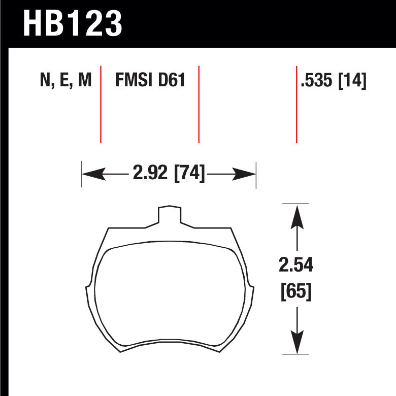 Hawk HB123E.535 Racing Pad - Blue Compound – NASA Racing Gear Store