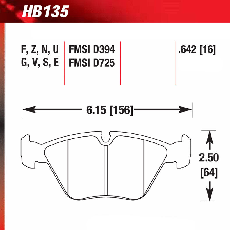 Hawk HB135V.760 Racing Pad - HT-14 Compound