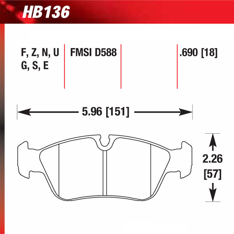 Hawk HB136E.690 Racing Pad - Blue Compound