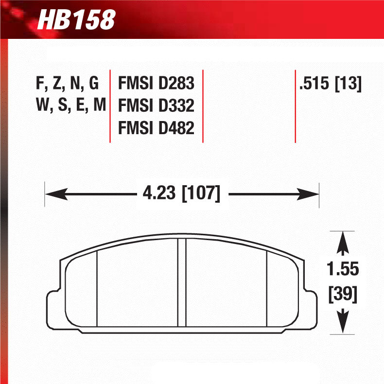 Hawk HB158E.515 Racing Pad - Blue Compound