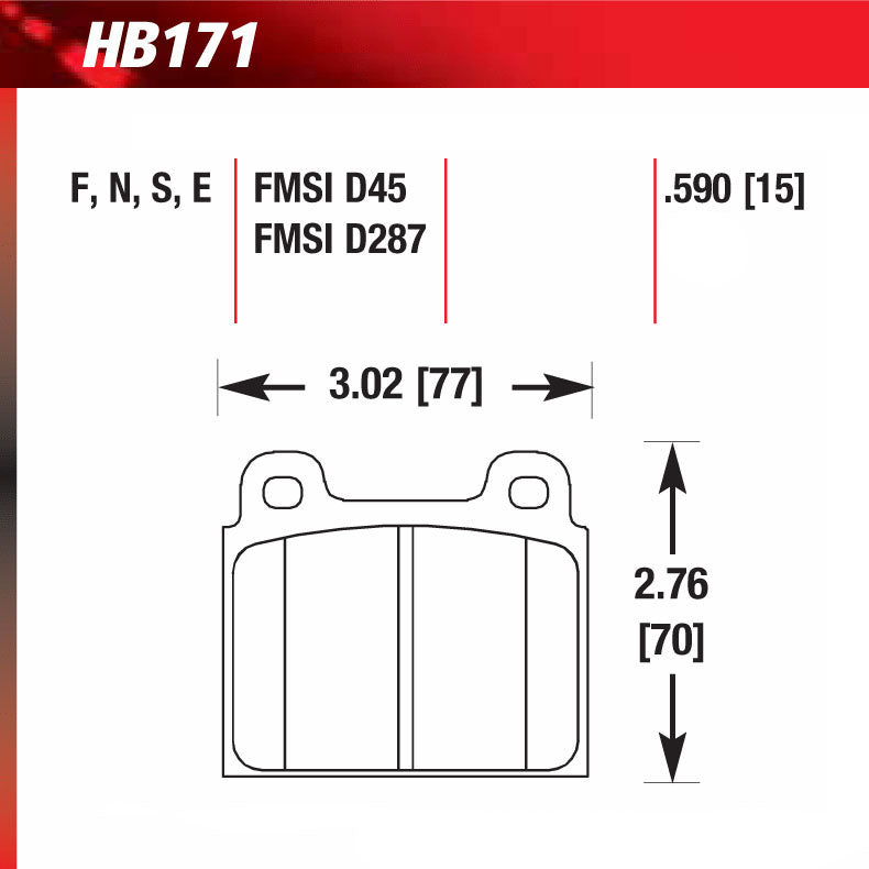 Hawk HB171E.590 Racing Pad - Blue Compound