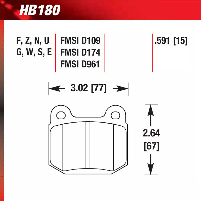 Hawk HB180E.591 Racing Pad - Blue Compound