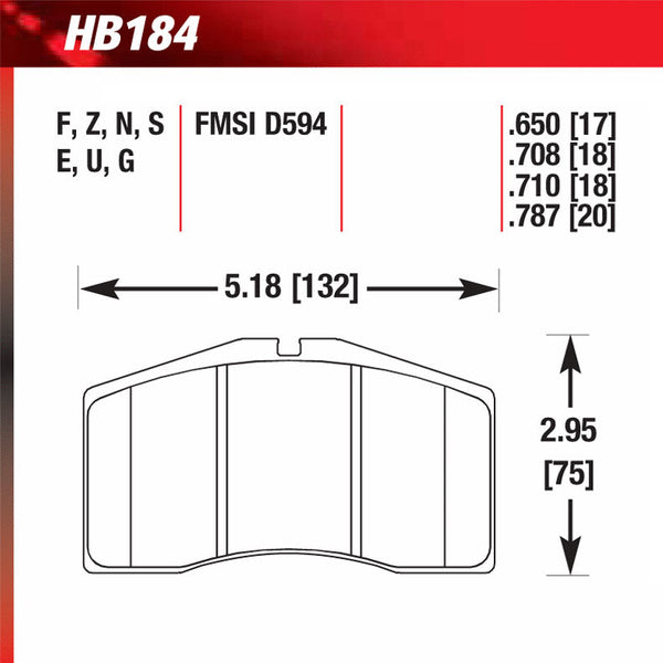Hawk HB184G.650 Racing Pad - DTC-60 Compound