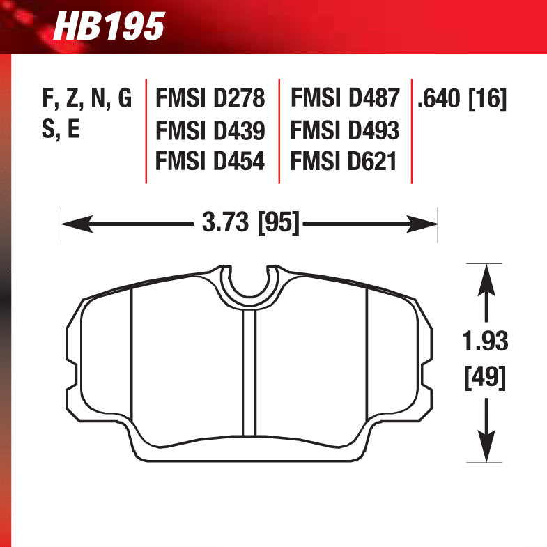 Hawk HB195E.640 Racing Pad - Blue Compound