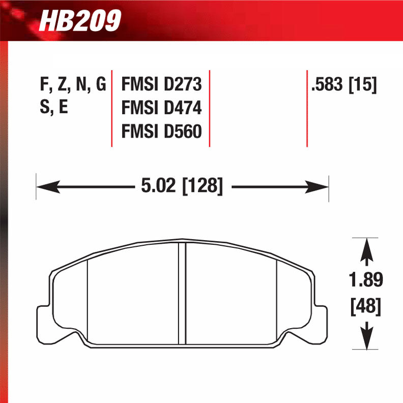 Hawk HB209E.583 Racing Pad - Blue Compound