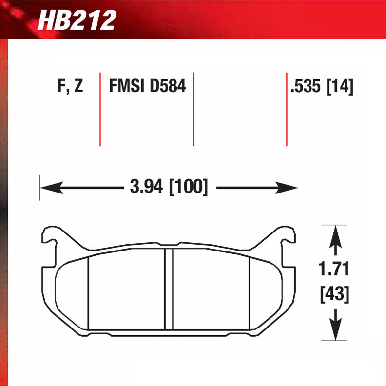 Hawk HB212E.535 Racing Pad - Blue Compound