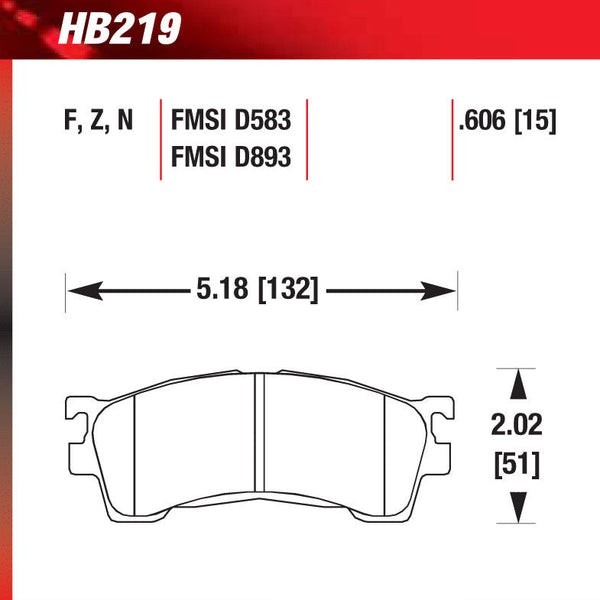 Hawk HB219E.634 Racing Pad - Blue Compound